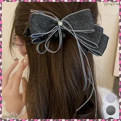 バナナクリップ サテン リボン 髪飾り レディース ヘアアクセサリー まとめ髪 ポニーテール 上品髪留め おしゃれ 大人可愛い まとめ髪 ヘアグッズ 発表会 簡単 ヘアアレンジ 韓国風 ヘアアクセ 結婚式二次会披露宴