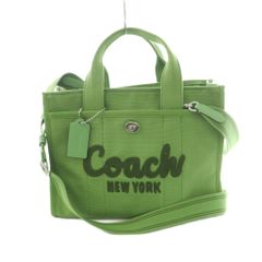 コーチ COACH26cmキャンバスコットンカーゴトート斜め掛け/グリーン 