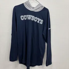 Y685 NIKE × NFL TEAM M ネイビー フード付き ダラス カウボーイズ Dri FITロングスリーブフーディー パーカーTシャツ オーバーサイズ ゆったり古着卸 アメリカ仕入のサムネイル