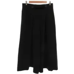 ドゥクラッセ DoCLASSE キュロットパンツ L 黒 ブラック ワイドレッグ フロントプリーツ アンクル丈 /KB ■ECF003のサムネイル