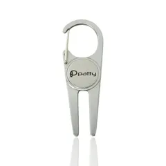 patty グリーンフォーク ゴルフ フォーク グリーン マーカー付 カラビナ ゴルフラウンド用品 便利グッズ 小物 (シルバー) 1のサムネイル