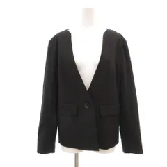 シューラルー SHOO・LA・RUE ノーカラージャケット M 黒 ブラック Vネック シングル 長袖 /NU ■ECF003のサムネイル
