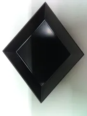 黒塗り角型変形水盤 花器 華道具 生け花 フラワーベース