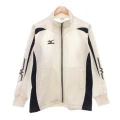 ミズノ MIZUNO トラックジャケット ジャージ M 白 ホワイト 紺 ネイビー 長袖 ジップアップ 切り替えデザイン /NU ■ECF004のサムネイル