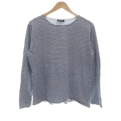アーペーセー A.P.C. Tシャツ カットソー M 紺 ネイビー 白 ホワイト ボーダー柄 ラウンドネック 長袖 /ML ■ECF003のサムネイル