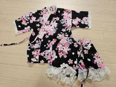 花柄 浴衣ドレス 風甚平 セパレート ラメ 姫ギャル 浴衣 地雷 y2k