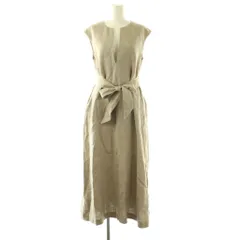プラージュ Plage linen フレア OP ワンピース ノースリーブ ベルト付き 36 ベージュ /CX ■OSのサムネイル