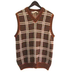 マルニ MARNI CVMG0102Q0 23AW 50s CHECK ニットベスト チェック オレンジ 46 のサムネイル