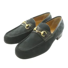 グッチ GUCCI ローファー モカシン ホースビット キャンバス GG柄 42E 紺 ネイビー /SS ■OS ■GY18