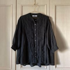 DAMA Collectionバンドカラーピンタック袖口ギャザーコットン日本製M 