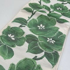 名古屋帯 洒落帯 高級 ♢ 正絹 紬 花柄 唐草 カジュアル R395 - メルカリ