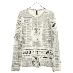 John Galliano ジョンガリアーノ UNDER WEAR ニュースペーパー ロングスリーブTシャツ  ホワイト 46のサムネイル