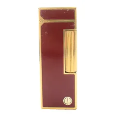 ダンヒル dunhill ローラー式 ガスライター 喫煙具 喫煙グッズ ケース付き えんじ ボルドー ゴールドカラー /MW ■GY18のサムネイル