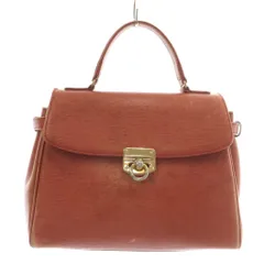 ジャンニヴェルサーチ ヴェルサーチェ GIANNI VERSACE ハンドバッグ ショルダー 2WAY レザー ロゴ ゴールド金具 オレンジ /XZ ■GY13のサムネイル