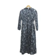 ラボラトリーワーク laboratory work ワンピース M 青 ブルー マルチカラー 花柄 長袖 スタンドカラー /KK ■GY58のサムネイル