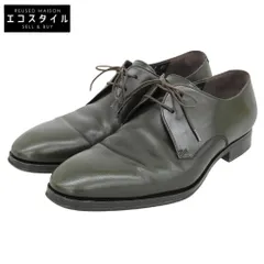 Salvatore Ferragamo　サルヴァトーレフェラガモ　美品 LAVORAZIONE レザー プレーントゥ シューズ メンズ ダークグリーン 7EE UG46698　7 EEのサムネイル