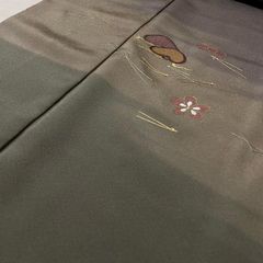 上質美品］絽の着物 染めの縞模様 トールサイズ 五泉絽 端切れ80cm有り
