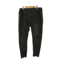 サート SURT × ビッグジョン BIG JOHN ダメージ加工 ヴィンテージ加工 カットオフ ストレッチ デニムパンツ ジーンズ L ブラック /DF ■OSのサムネイル