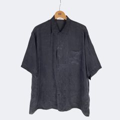 別注】シルク100% MARKAWARE 花柄 オープンカラーシャツ ブラック