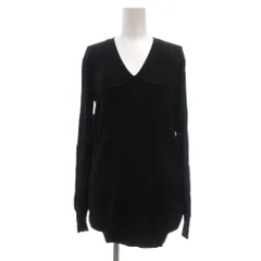 マックスマーラステュディオ Max Mara Studio ニット セーター プルオーバー M Vネック 透かし編み 黒 ブラック /SX ■ECG001のサムネイル