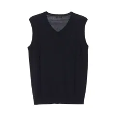 DAKS (MEN - XL) ウール100% ロゴ刺繍 Vネック ニット ベストのサムネイル