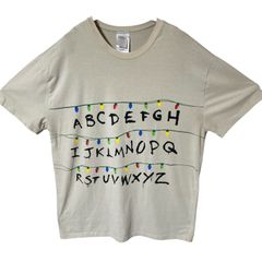 CHM Stranger Things Netflix T셔츠 ABC디자인 로고 프린트 반소매 베이지 맨즈 레이디스 유니섹스 헌옷 스트레인저싱스