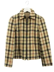 ダックス DAKS ジップアップ ジャケット チェック ジャガード 9AR ベージュ ウール 上着 アウターのサムネイル