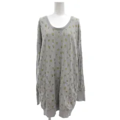ツモリチサト TSUMORI CHISATO キャッツツモリチサト Cat's TSUMORI CHISATO スウェットチュニック グレー 総柄 ラメプリント ラウンドネック 長袖 /ML ■ECF003のサムネイル
