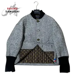 美品 LOUIS VUITTON ルイヴィトン モノグラム クロップド グレー ウール/ナイロン/シルク ブルゾン レディース I2-00026【中古】のサムネイル