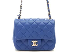CHANEL シャネル バッグ ミニマトラッセ17 チェーンショルダー ブルー/GP ラムスキン ﾊﾞｯｸﾞ A35200 ショルダーバッグ ラムスキン/メタル ブルー レディース【中古】