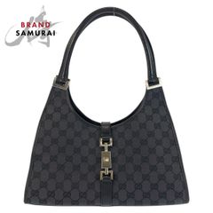 美品 GUCCI グッチ ブラック 黒 シルバー金具 GGキャンバス/レザー