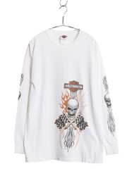 Harley Davidson ロンT L 袖フレイム チェッカー USA製 - メルカリ