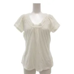 マックスマーラ ウィークエンドライン MAX MARA WEEKEND LINE カットソー Tシャツ L 白 ホワイト 半袖 ラウンドネック ギャザー ECG003 /ML ■ECG003のサムネイル
