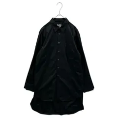 BLACK COMME des GARCONS(ブラックコムデギャルソン) 2019AW Regular-Collared Cotton Long Shirt レギュラーカラー コットン ロング シャツ 1D-B005 M ブラック AD2019のサムネイル