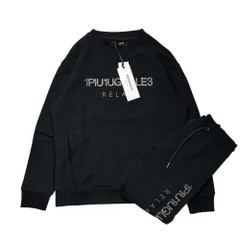 1PIU1UGUALE3 RELAX(ウノピゥウノウグァーレトレリラックス) Rhinestone Sweatshirt Set ライン ストーン スウェット セットアップ USO-22019 S ブラック 元々は別販売品です　※弊社はセット販売ですのサムネイル