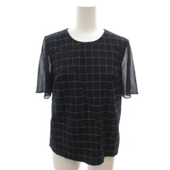 アルマーニエクスチェンジ A/X ARMANI EXCHANGE 美品 ブラウス XS 紺 ネイビー チェック柄 半袖 シアー /YF ■ECG004のサムネイル