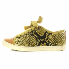 ランバン LANVIN スニーカー シューズ パイソン柄 リボン 35 ベージュ 黄 イエロー /AN4 ■GY41のサムネイル