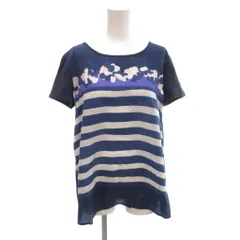 マックスマーラ ウィークエンドライン MAX MARA WEEKEND LINE Tシャツ 青 ブルー 白 ホワイト 半袖 ボーダー柄 ラウンドネック ECG003 /KR ■ECG003のサムネイル