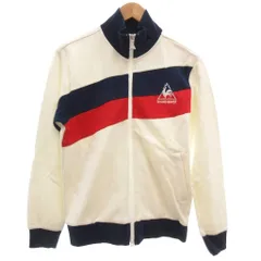 ルコックスポルティフ le coq sportif トラックジャケット M 生成り オフホワイト 紺 ネイビー 赤 レッド 長袖 配色デザイン スタンドカラー /MLのサムネイル