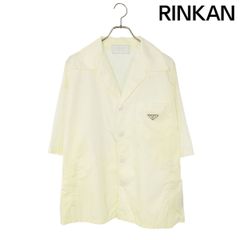 6520【美品・サイズ39】プラダ 三角プレート入りデニムシャツ 現行 