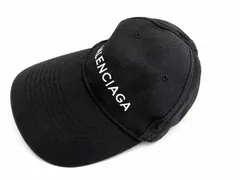 BALENCIAGA  バレンシアガ　ロゴ刺繍　ベースボールキャップ　帽子　サイズL（５８）　コットン　黒　ブラック　正規品のサムネイル
