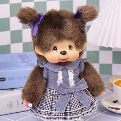 elle様専用 モンチッチ Mサイズ 女の子 デニムチェックスカート - メルカリ