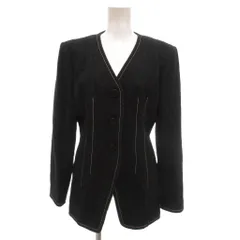 バレンシアガ BALENCIAGA La Mode ノーカラージャケット ホワイトステッチデザイン ウール 38 チャコールグレー系 /UO ■ECG004のサムネイル