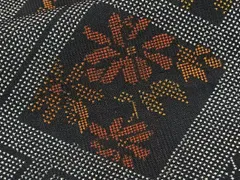平和屋着物■本場大島紬　7マルキ　花菱文　正絹　逸品　未使用　CABG7087xi