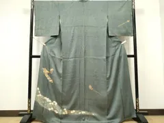 平和屋着物■訪問着　駒刺繍　簪花文　金彩　正絹　逸品　CABF6787ou
