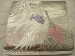 平和屋着物□振袖用長襦袢 袷 流水飛鶴地紋 暈し染め 正絹 逸品