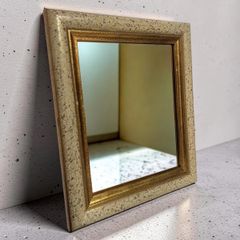 無垢材 大きめスクエアウォールミラー ビンテージ ウッドフレーム掛け
