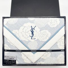 イヴサンローラン シルク毛布 絹100％ 140×200 ペイズリー柄 ブルー