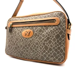 【美品✨】Nina Ricci Vintage Crossbody Bag Giraffe Pattern Brown PVC Leather ニナリッチ ヴィンテージ クロスボディバッグ ジラフ柄 ブラウン PVC レザーのサムネイル
