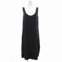 トゥジュー TOUJOURS ノースリーブワンピース ひざ丈 絹 シルク 紺 ネイビー /GVのサムネイル